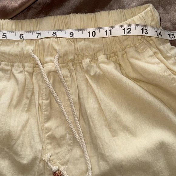 New Men’s Sir7 Beige Linen Cotton Pull On Drawstring Pants Wide Straight Leg LRG - Picture 5 of 13